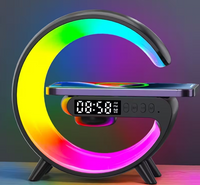 Multifunction Wireless Charging Dock with Alarm Clock, RGB Lamp & Speaker